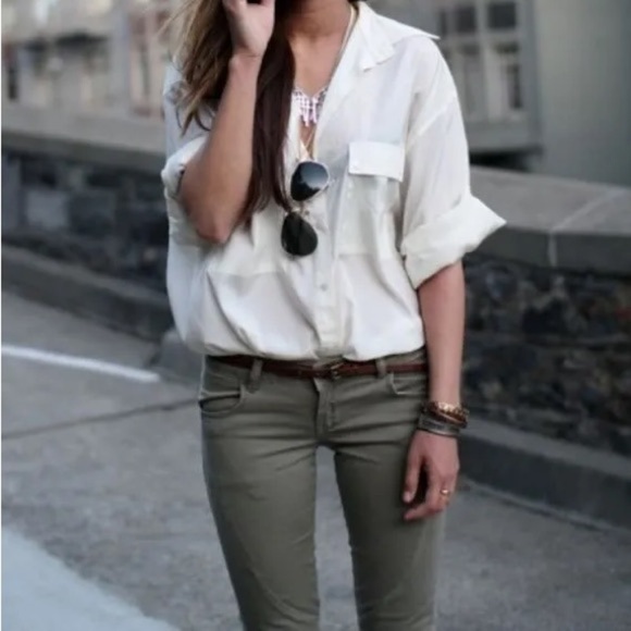 Wax Jean | Khaki Olive Green Fitted Denim - Picture 3 of 12